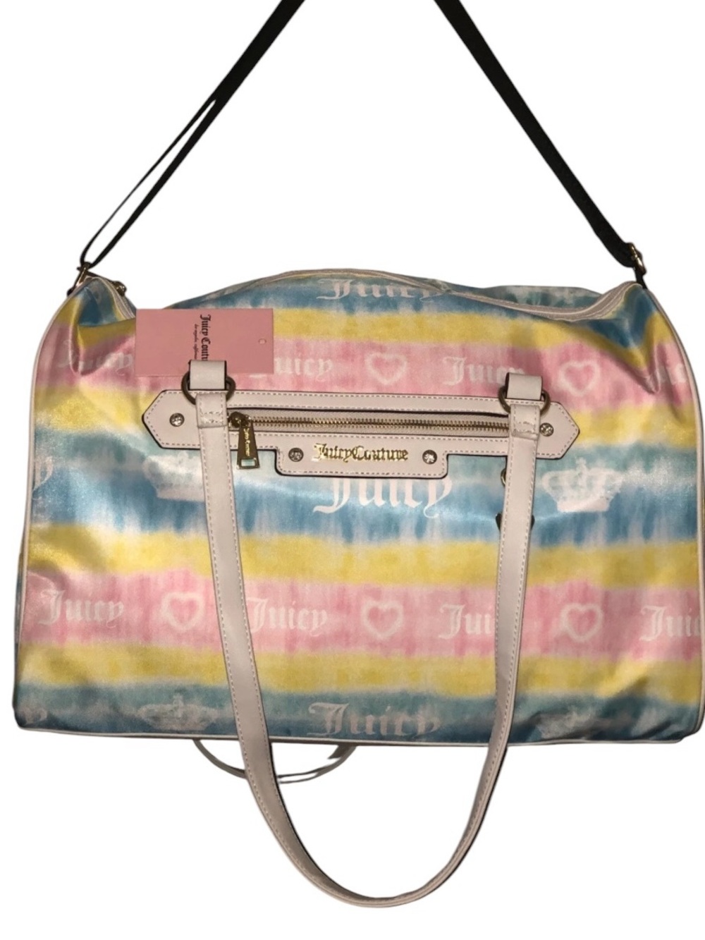 Juicy Couture Pastel Stripe Weekender Travel Tote